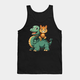 Cat Dinosaur Park Madness Tank Top